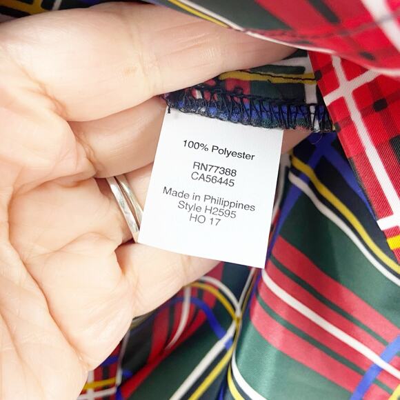 J. Crew 6 NWT Womens Red Black Tartan Ruffle Tank Top Blouse - Picture 6 of 8
